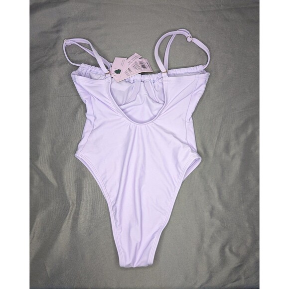 Wild Fable Underwire High Leg Cheeky One Piece Swimsuit Lilac XXS - Picture 7 of 8